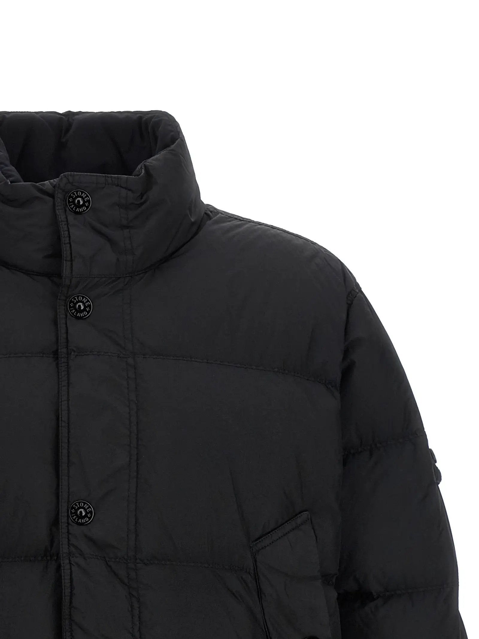 Stone Island Black Polyamide Full-Length Jacket