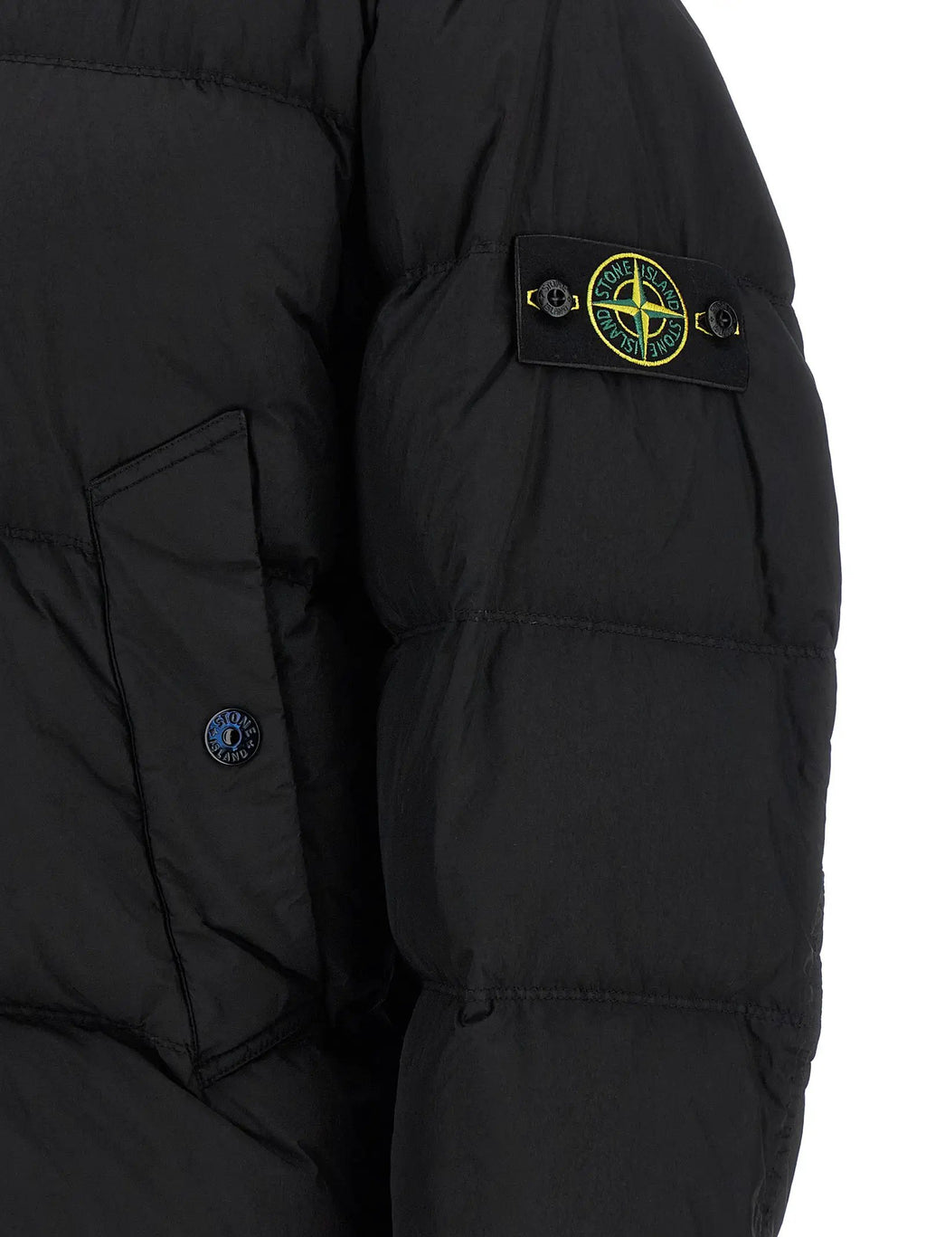 Stone Island Black Polyamide Full-Length Jacket