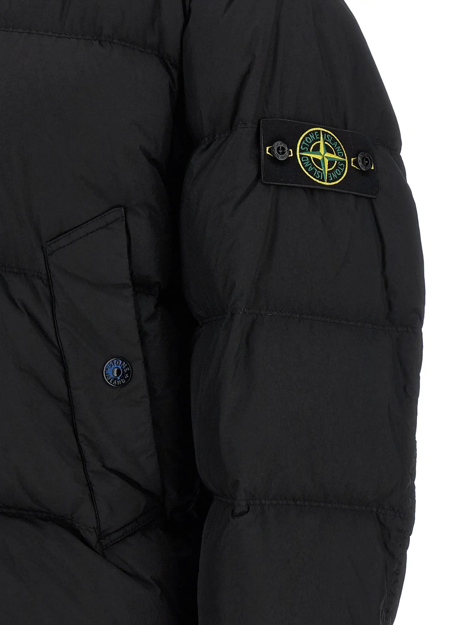 Stone Island Black Polyamide Full-Length Jacket
