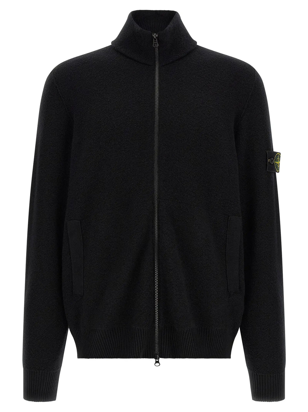 Stone Island Black Virgin Wool Cardigan