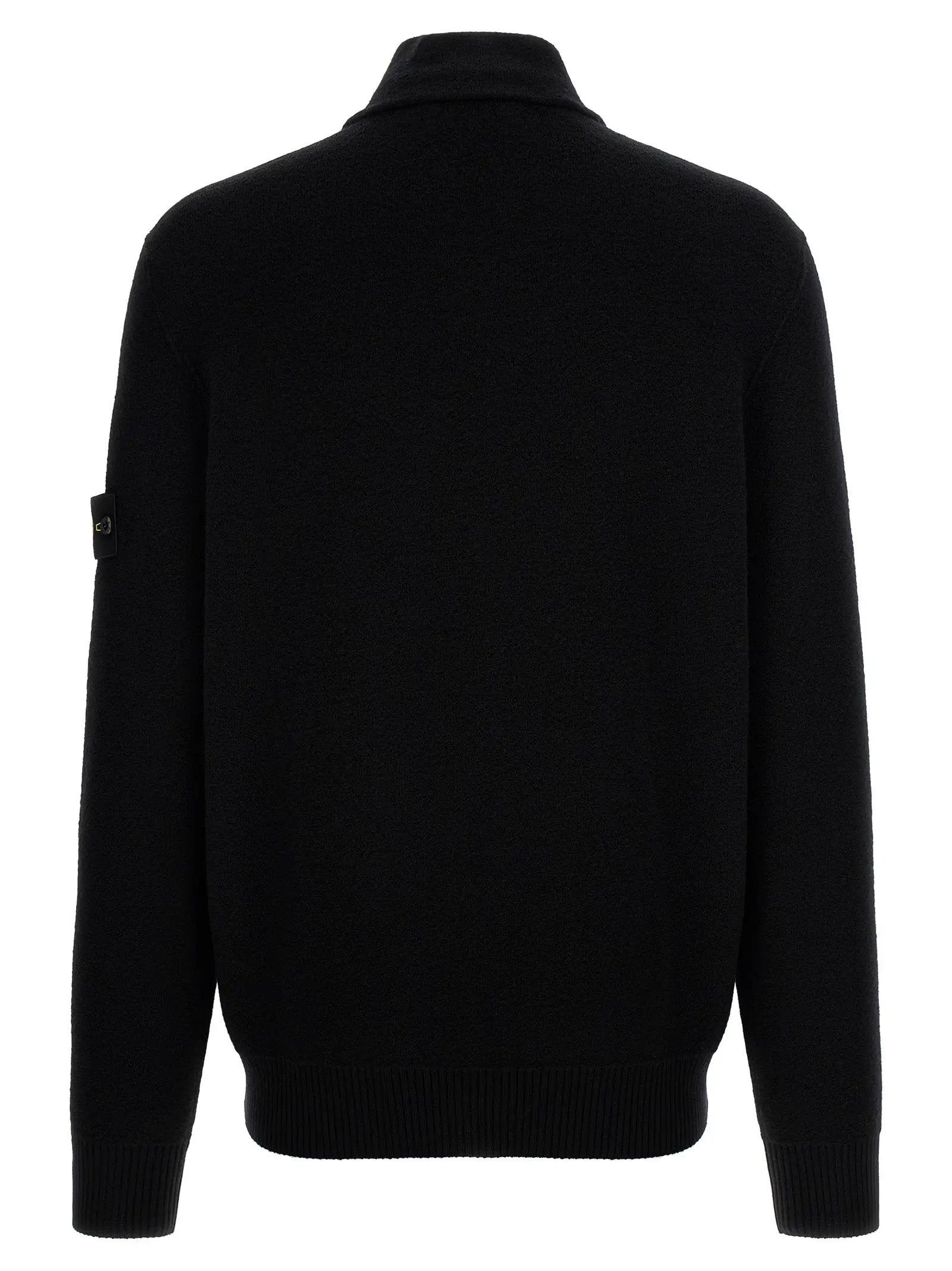 Stone Island Black Virgin Wool Cardigan