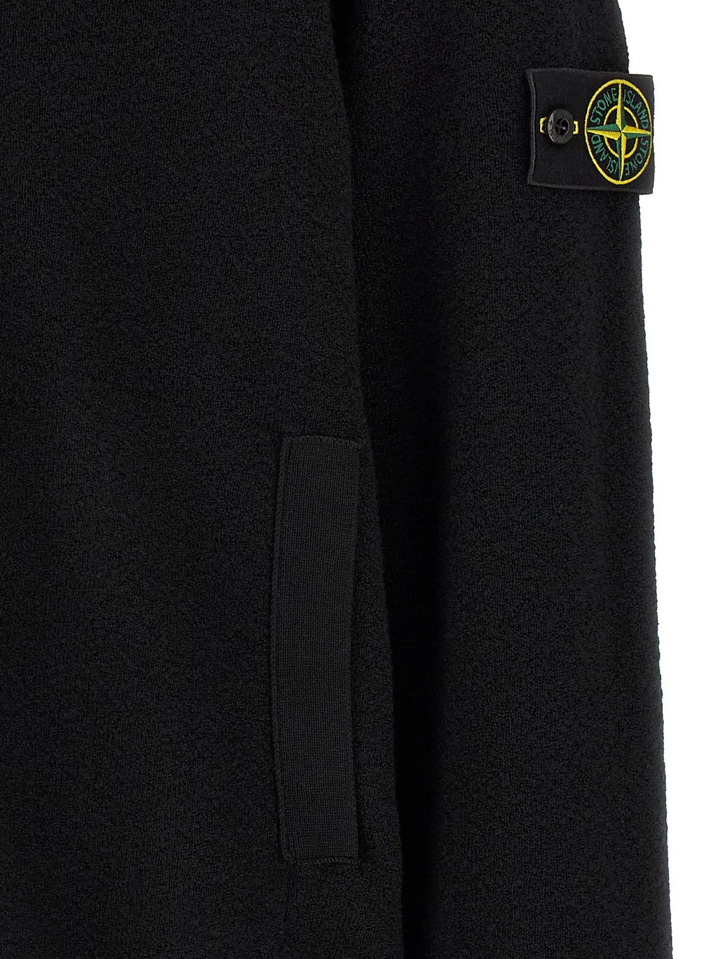 Stone Island Black Virgin Wool Cardigan