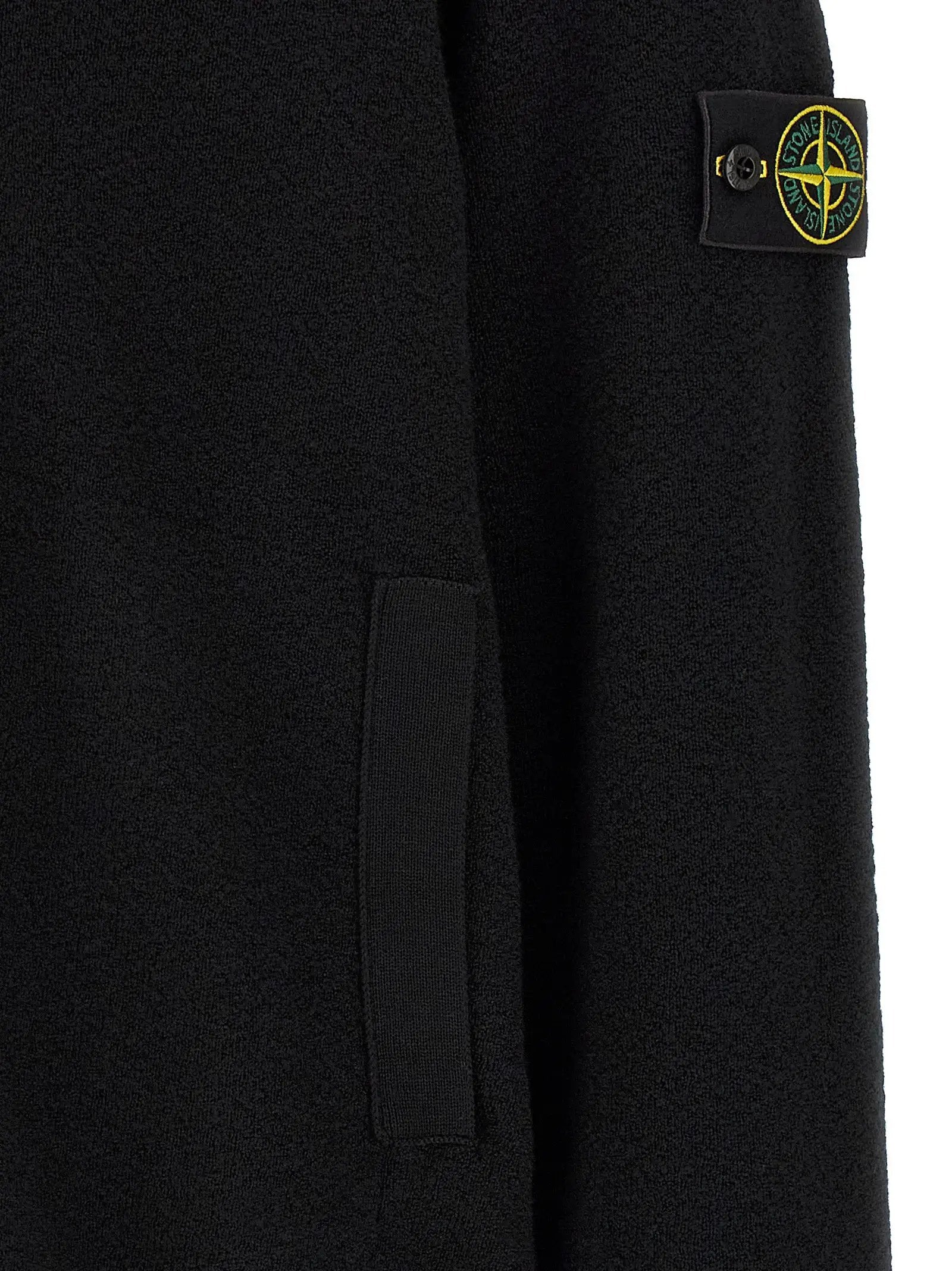 Stone Island Black Virgin Wool Cardigan