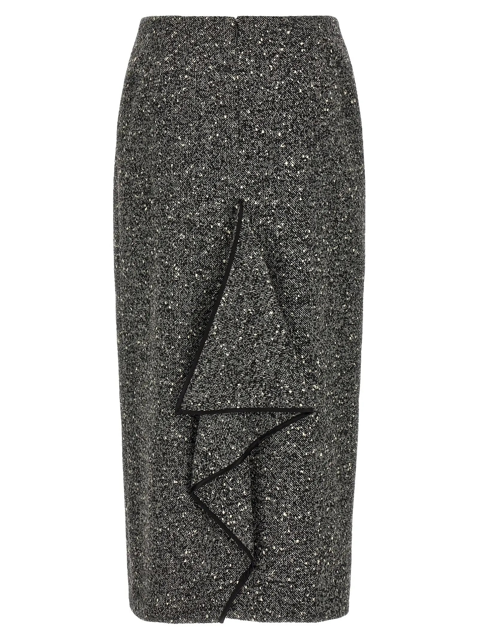 Valentino Garavani Bicolor Virgin Wool Midi Skirt