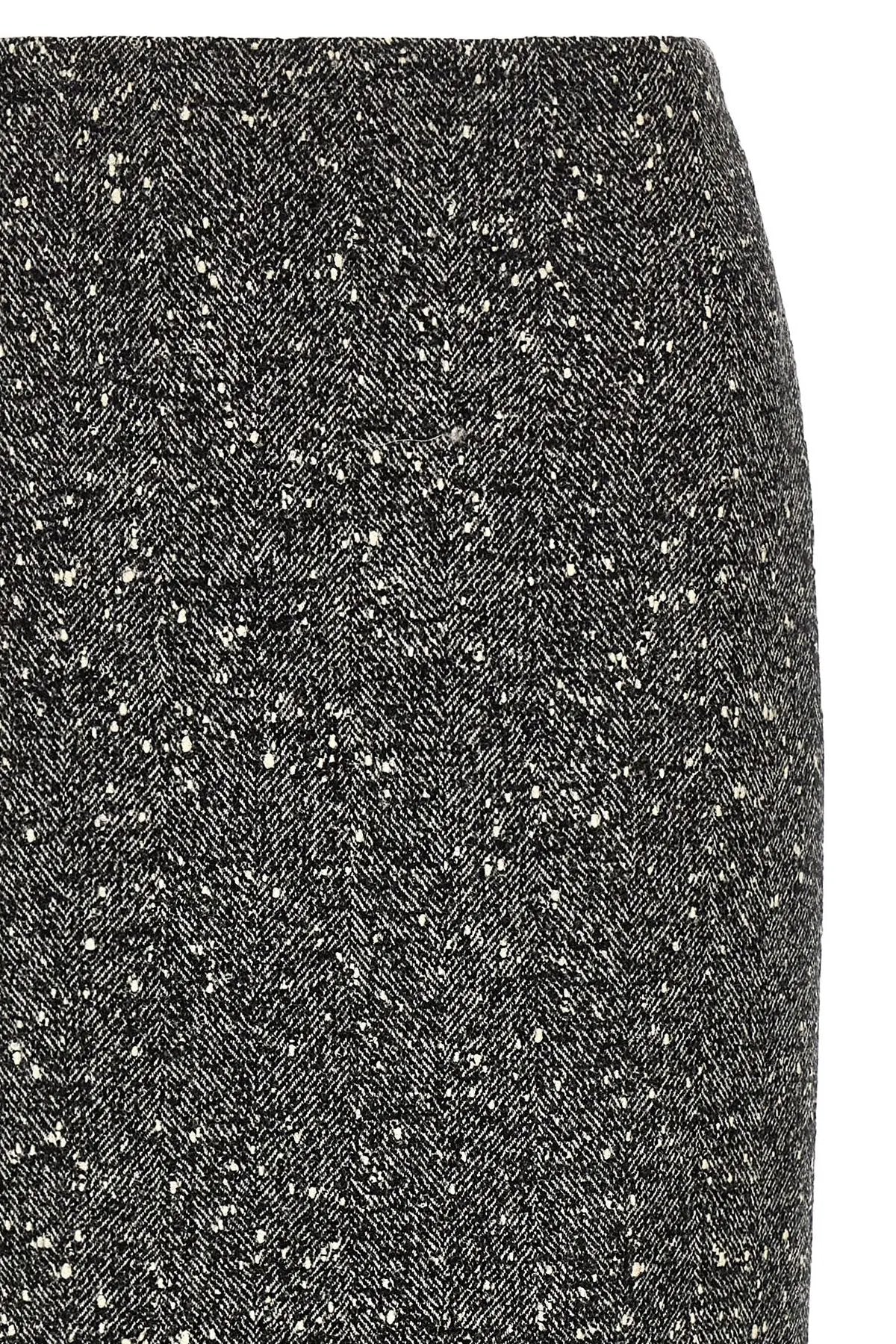 Valentino Garavani Bicolor Virgin Wool Midi Skirt
