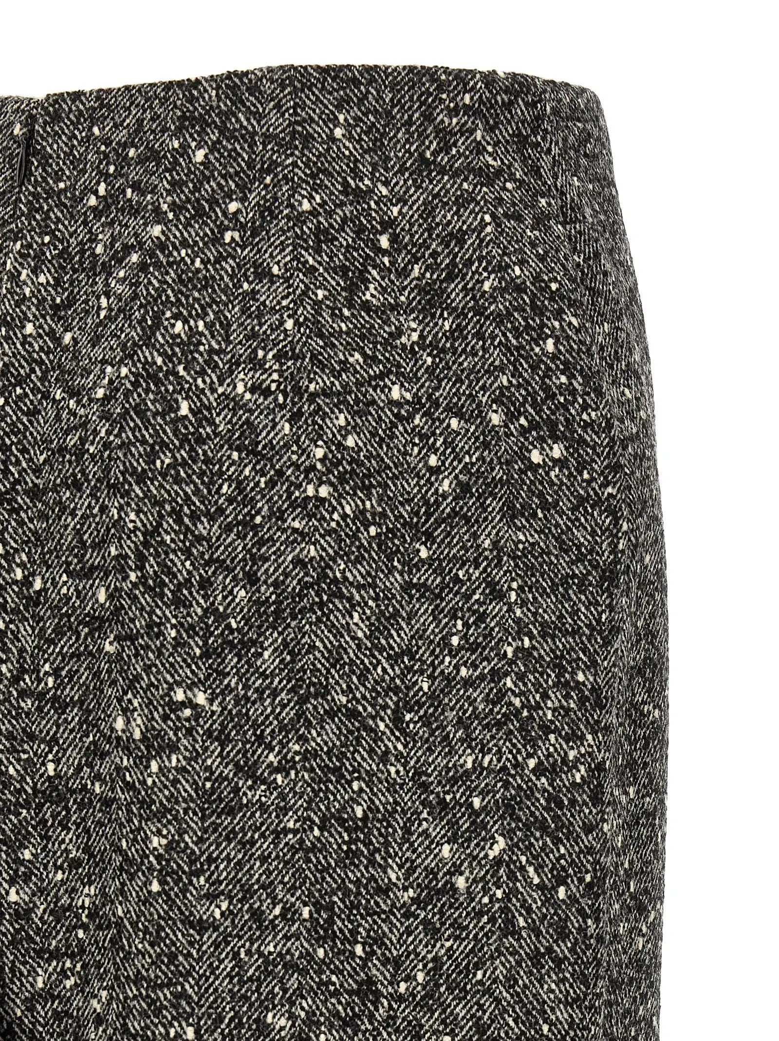 Valentino Garavani Bicolor Virgin Wool Midi Skirt
