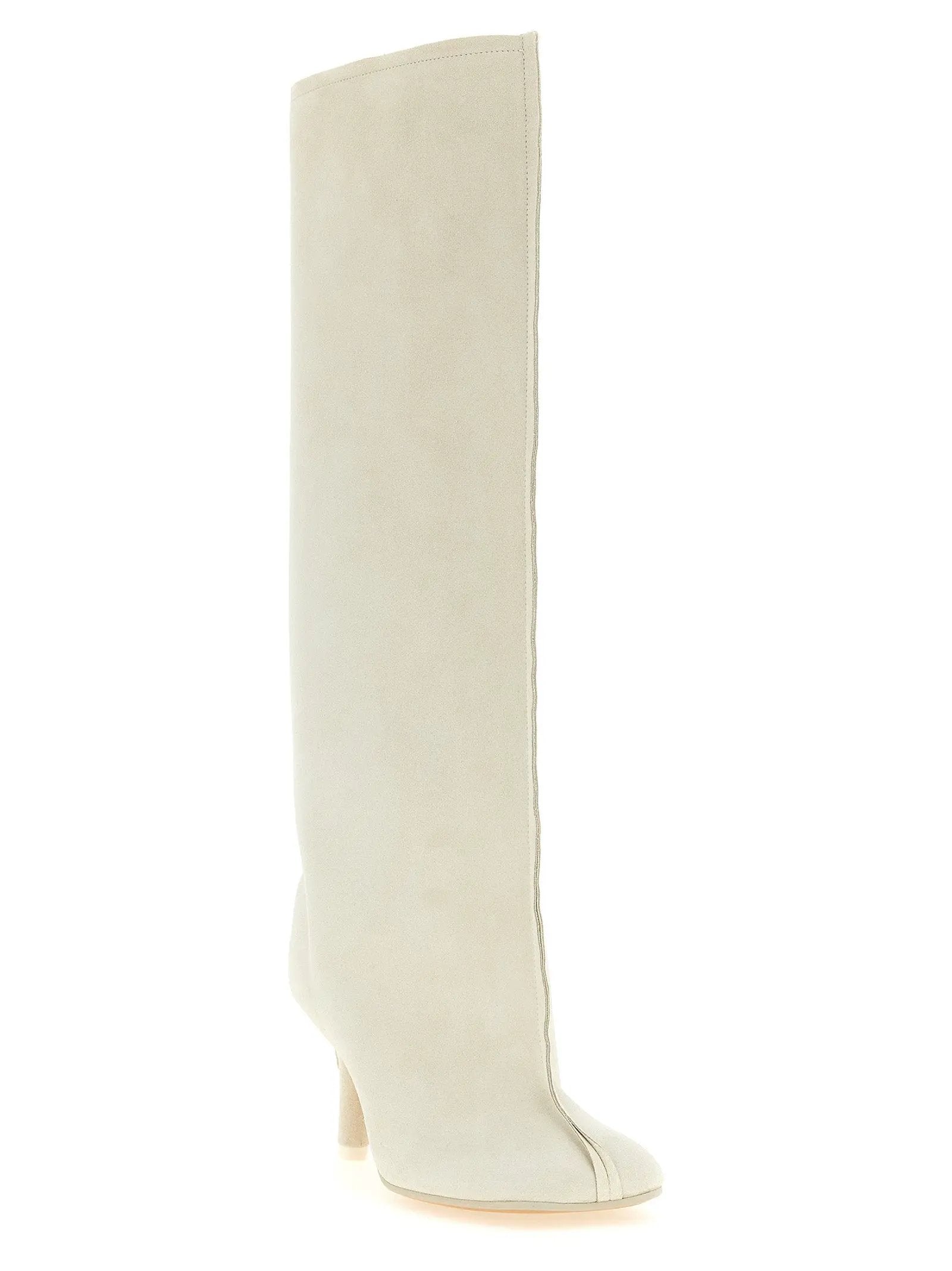 MM6 Maison Margiela White Cowhide Over The Knee