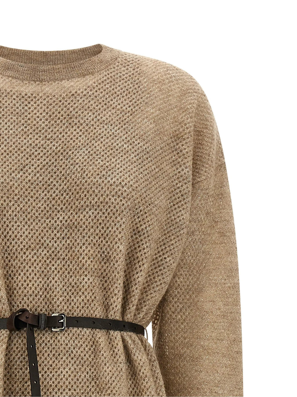 Brunello Cucinelli Beige Wool Midi Dress