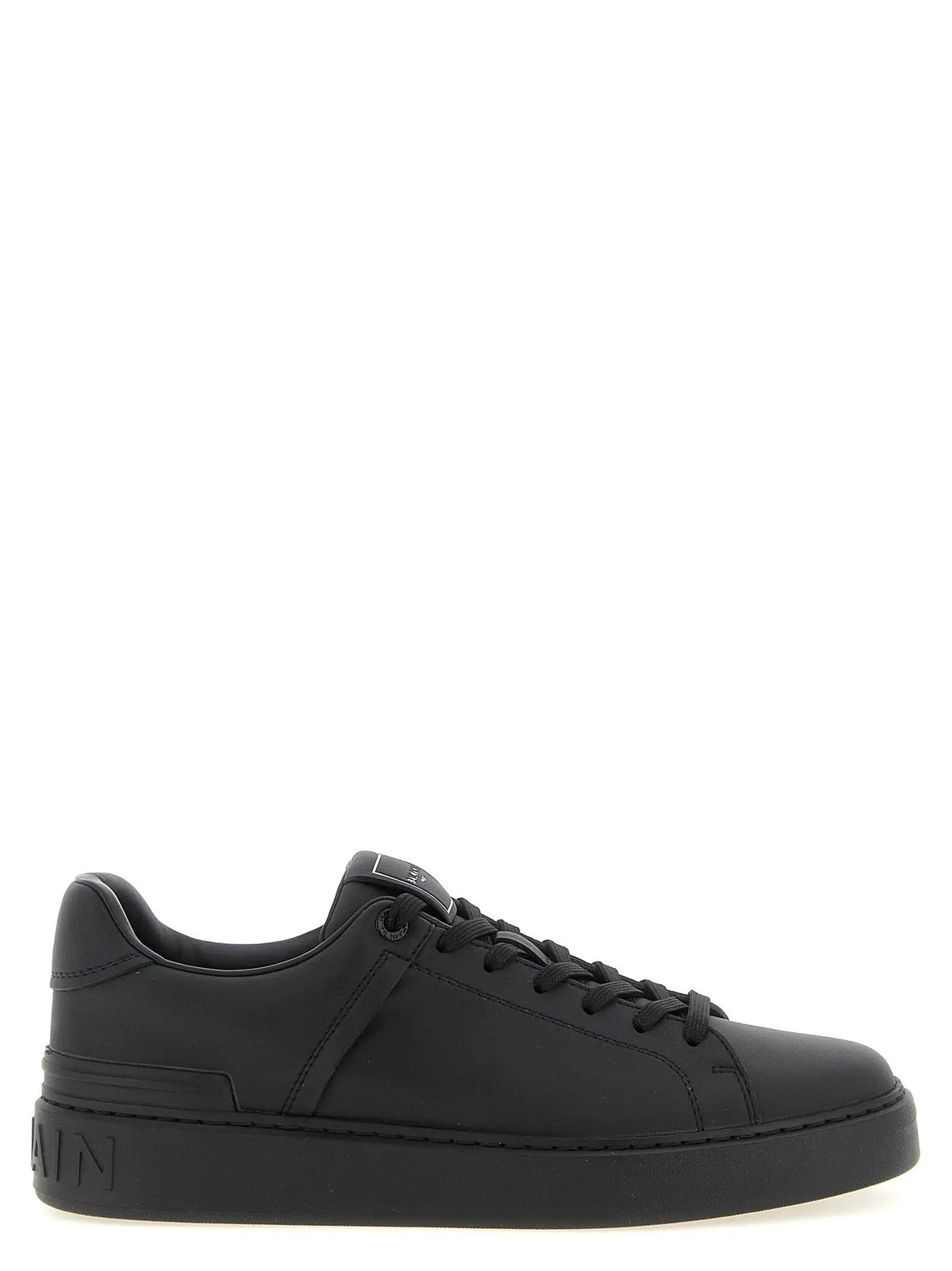 Baskets basses en cuir de veau noir Balmain