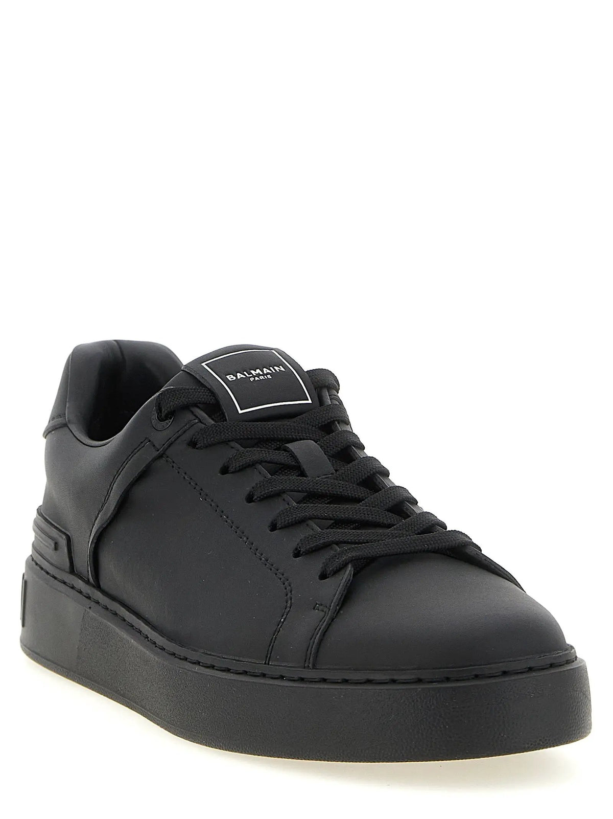 Baskets basses en cuir de veau noir Balmain