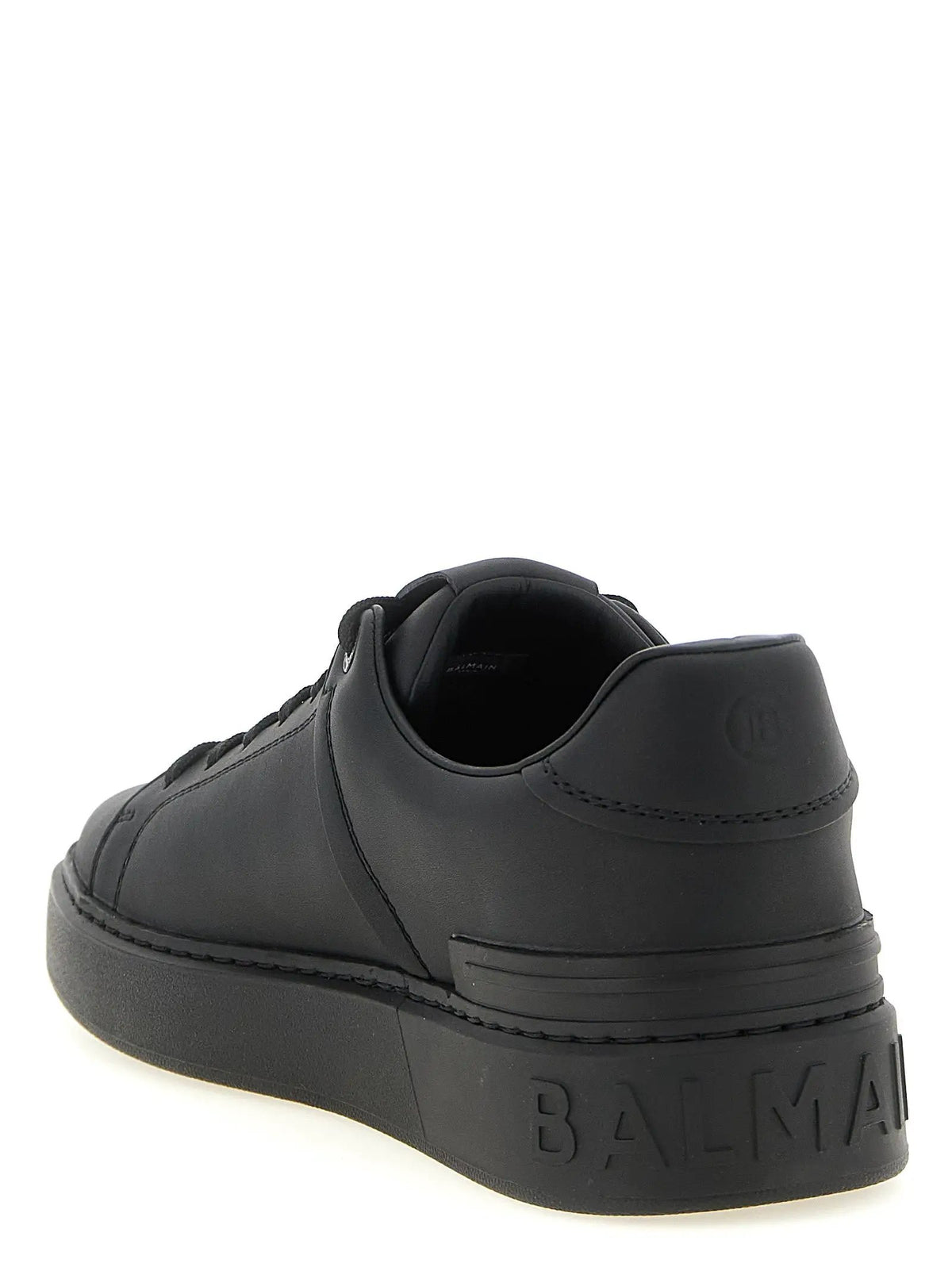 Baskets basses en cuir de veau noir Balmain