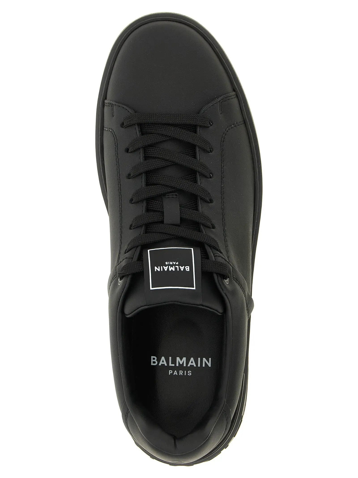 Baskets basses en cuir de veau noir Balmain