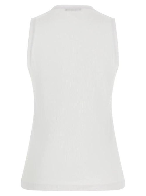 T-shirt sans manches en coton blanc Balmain