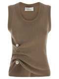 Giuseppe Di Morabito Giuseppe Di Morabito Beige Virgin Wool Sleeveles T-Shirt