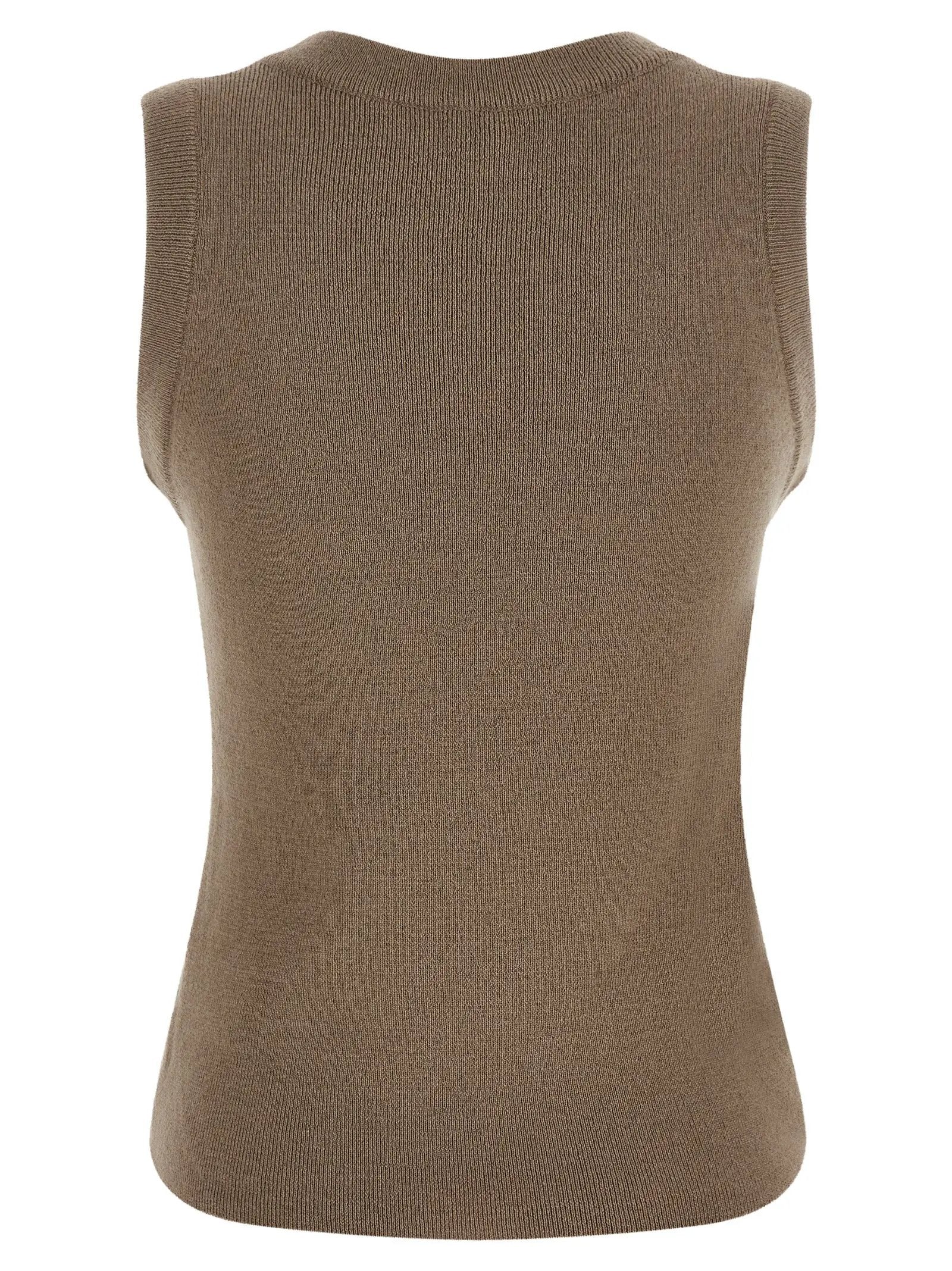 Giuseppe Di Morabito Giuseppe Di Morabito Beige Virgin Wool Sleeveles T-Shirt