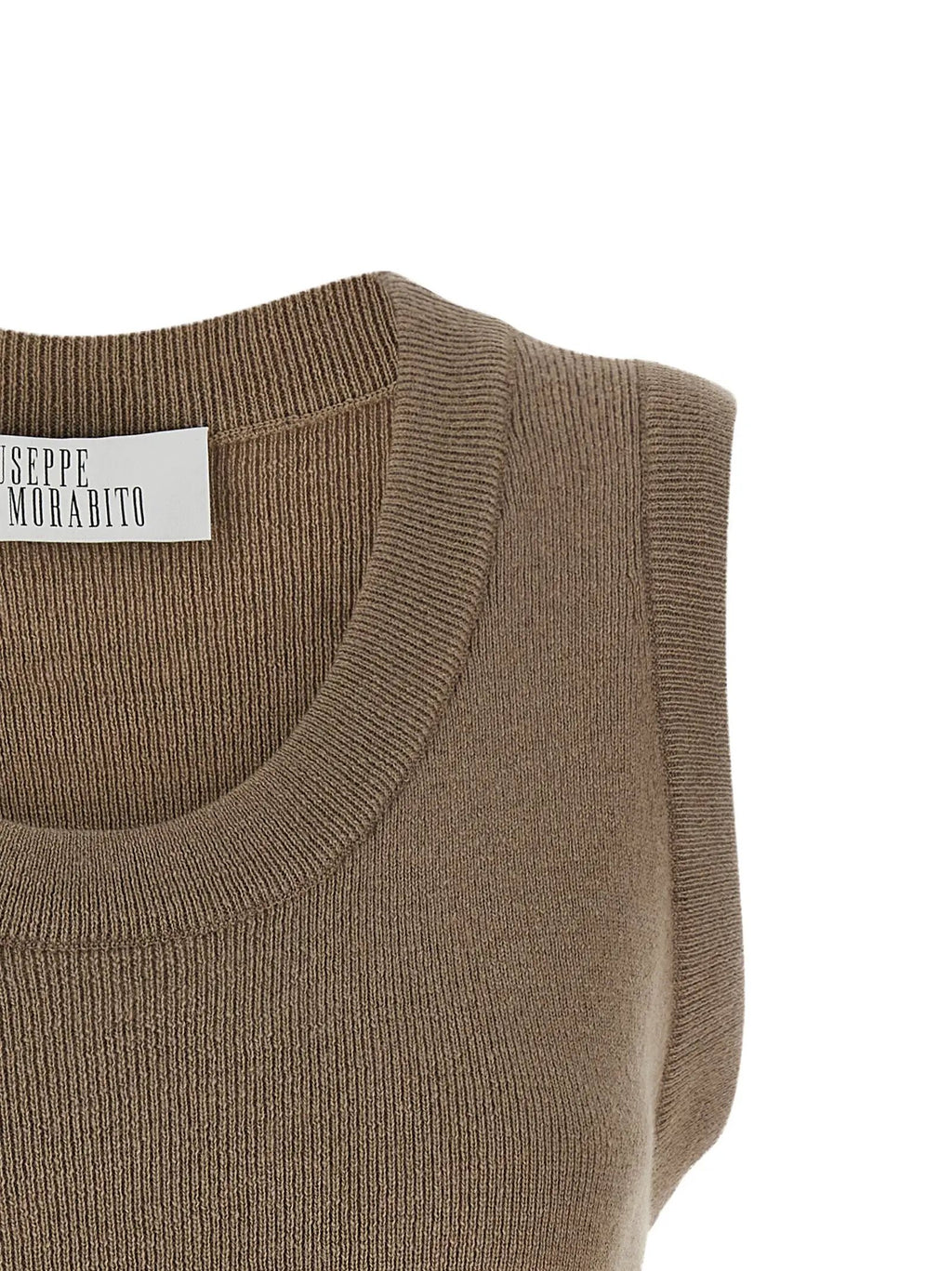 Giuseppe Di Morabito Giuseppe Di Morabito Beige Virgin Wool Sleeveles T-Shirt
