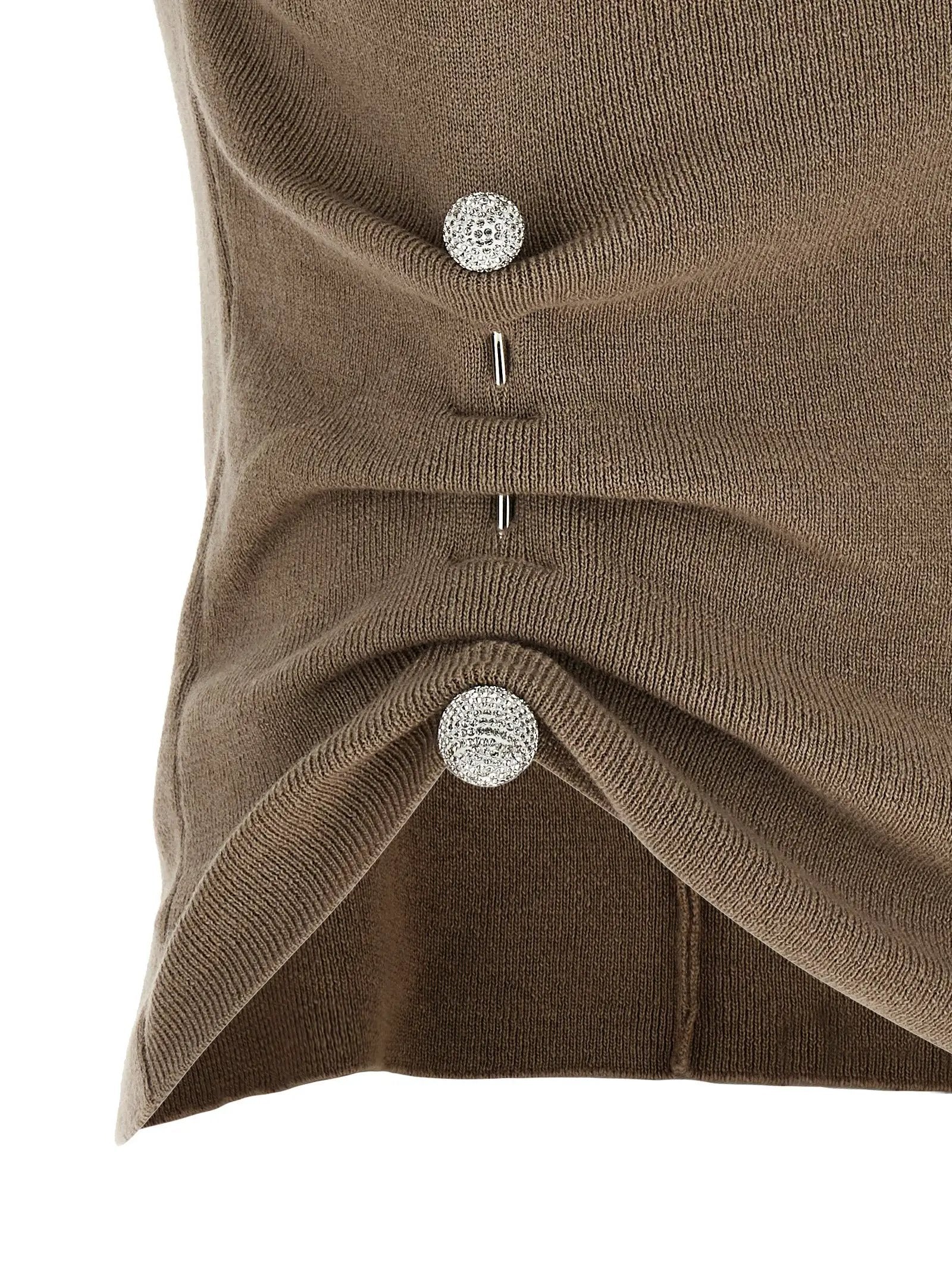Giuseppe Di Morabito Giuseppe Di Morabito Beige Virgin Wool Sleeveles T-Shirt