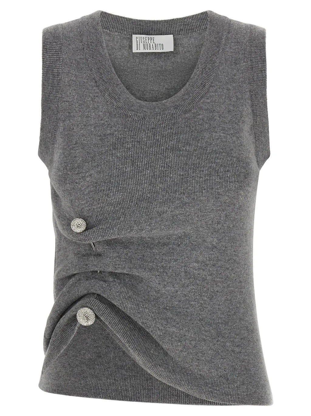 Giuseppe Di Morabito Giuseppe Di Morabito Gray Virgin Wool Sleeveles Sweater