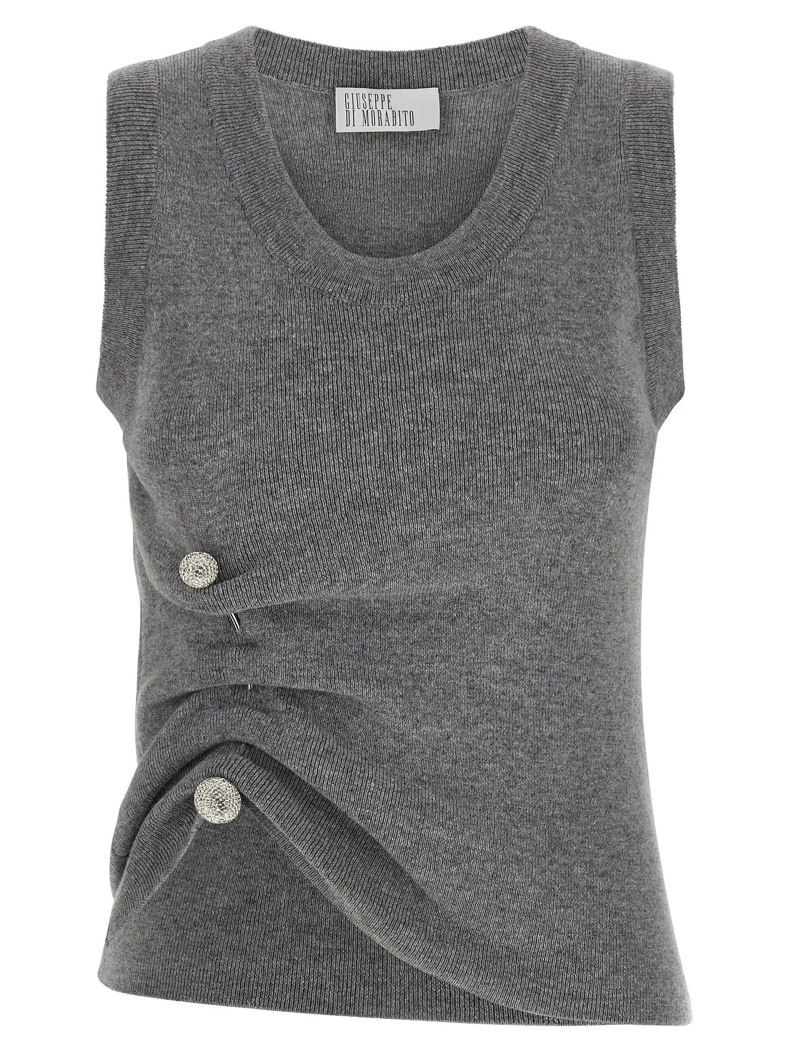 Giuseppe Di Morabito Giuseppe Di Morabito Gray Virgin Wool Sleeveles Sweater