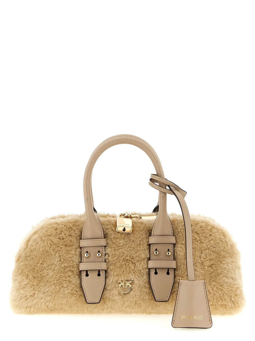 PINKO Gray Polyester Handbag