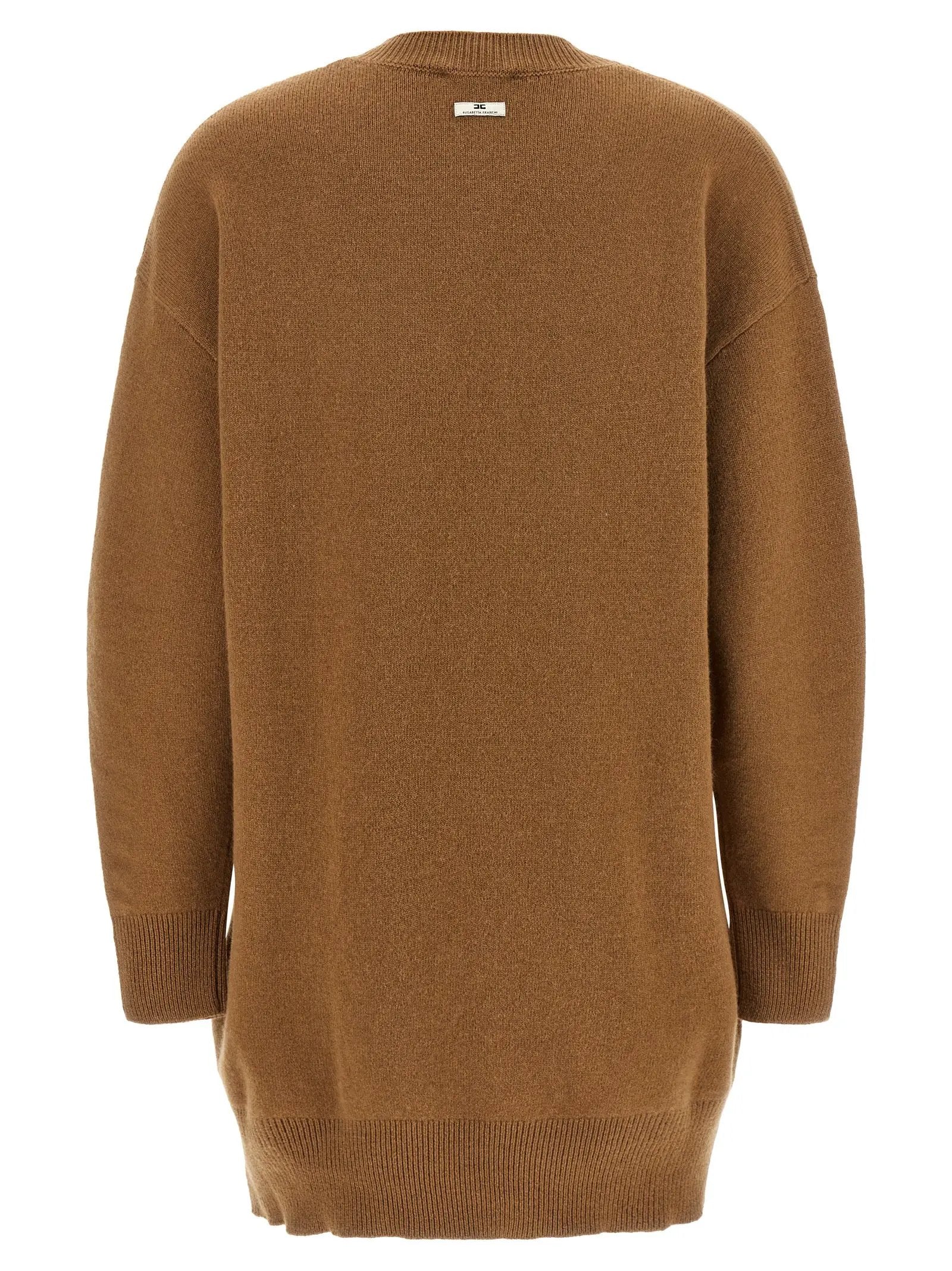 Elisabetta Franchi Brown Wool Short Dress