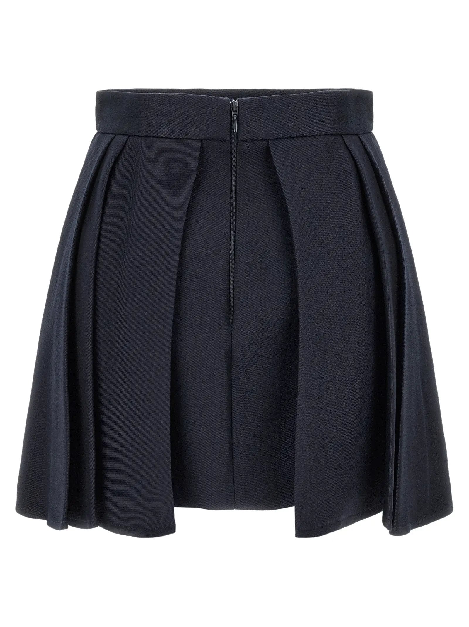 Elisabetta Franchi Blue Virgin Wool Long Skirt