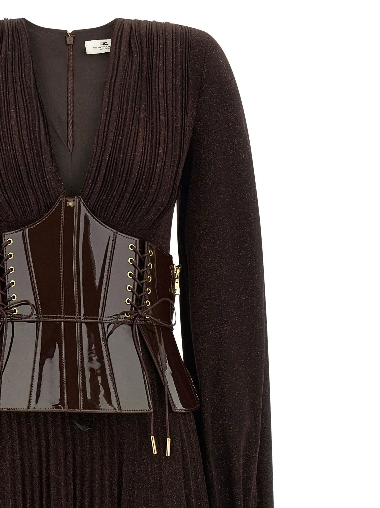 Elisabetta Franchi Brown Viscose Long Dress