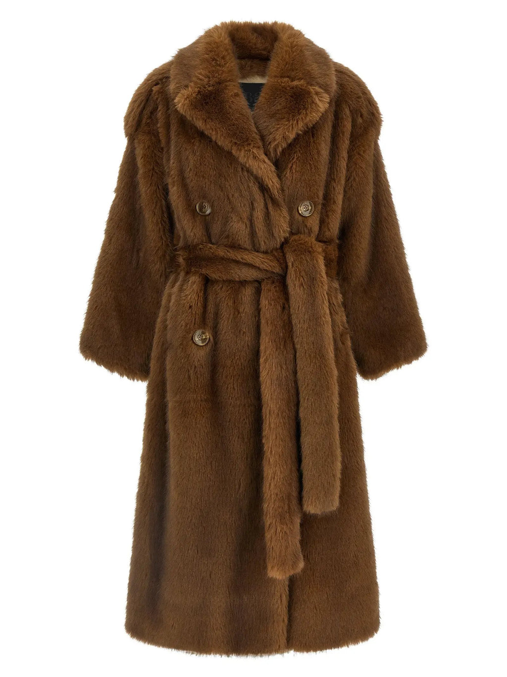 B&B COUTURE Brown Polyester Coat