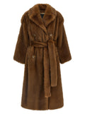 B&B COUTURE Brown Polyester Coat