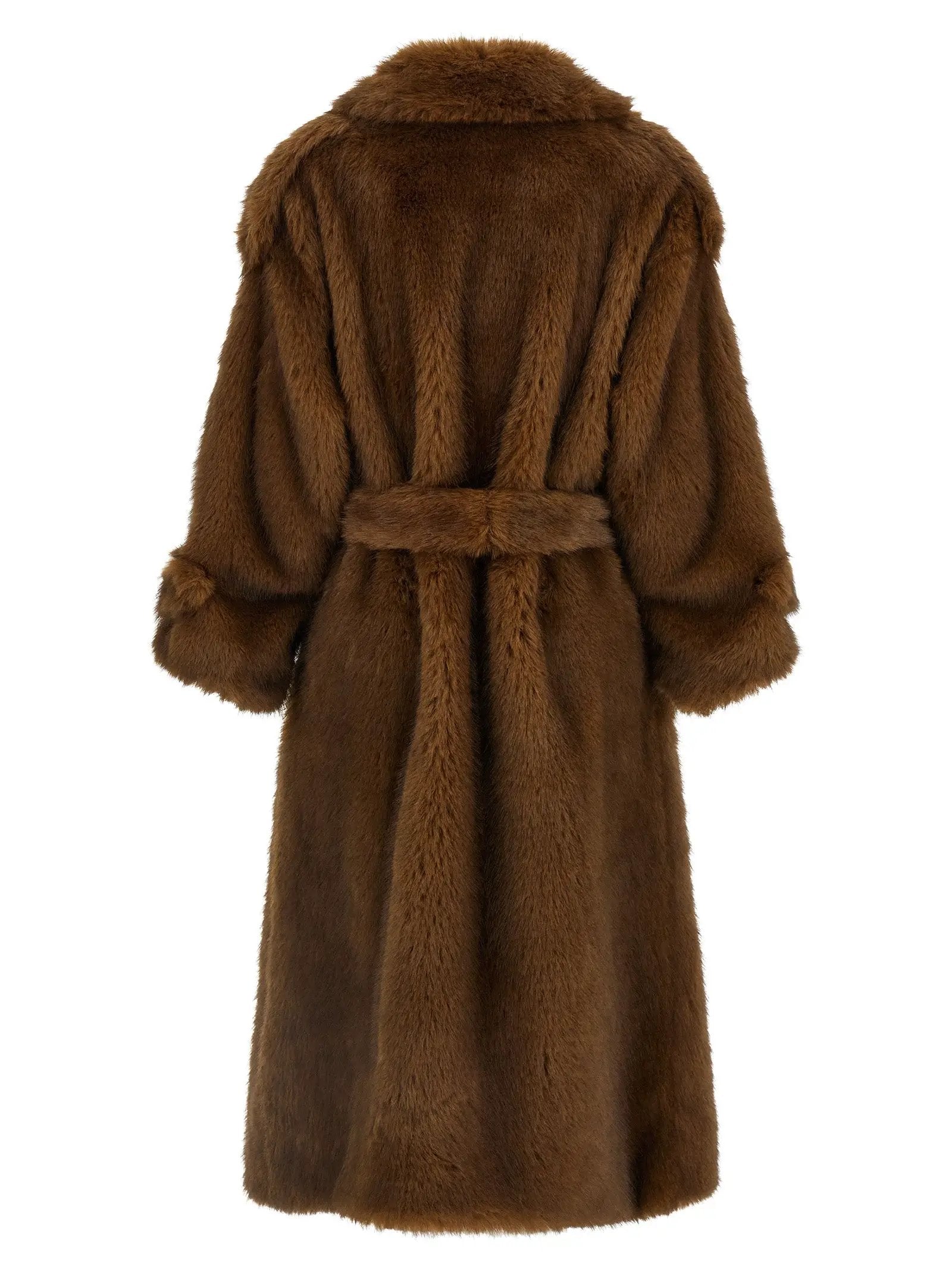 B&B COUTURE Brown Polyester Coat