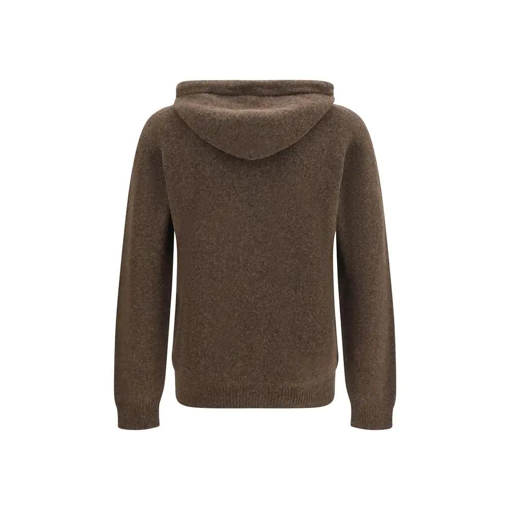Roberto Collina Brown Wool Oves Aries Hoodie