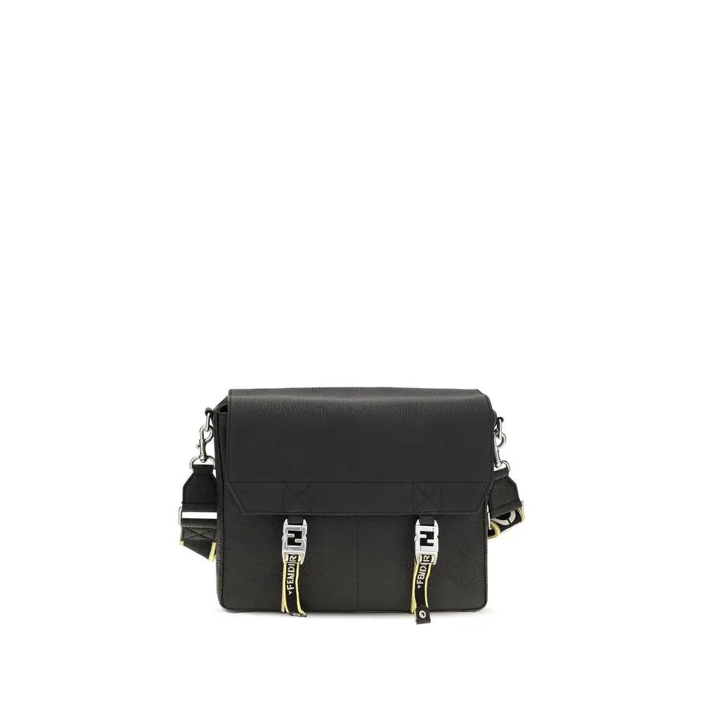 Fendi Black Calf Leather Bos Taurus Shoulder Bag