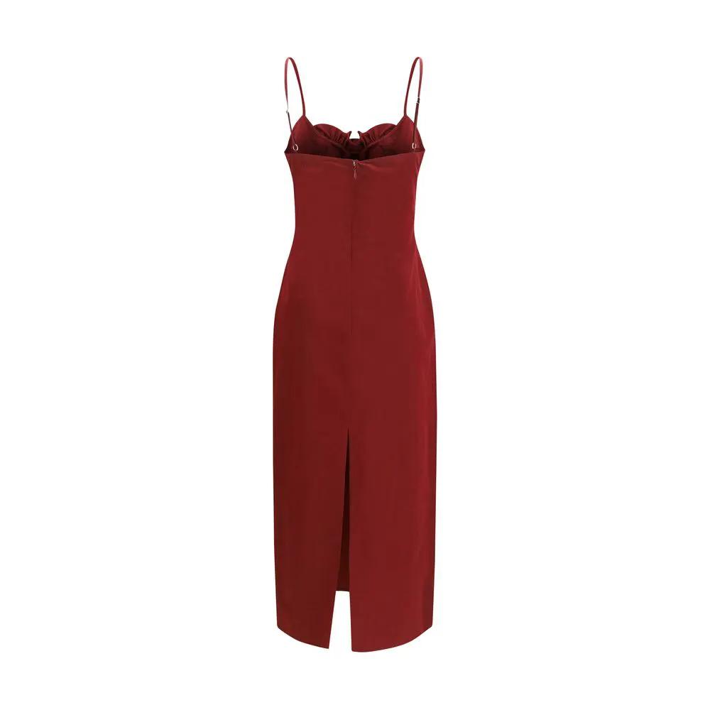 Magda Butrym Bordeaux Cotton Cocktail Dress