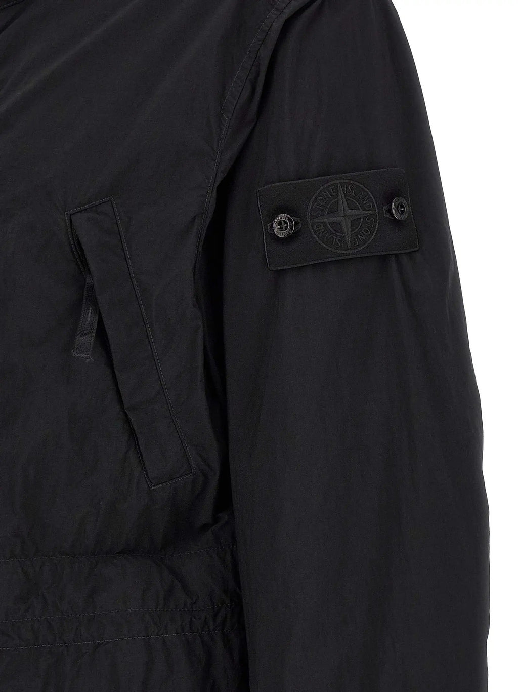 Veste Stone Island en coque de polyamide noir