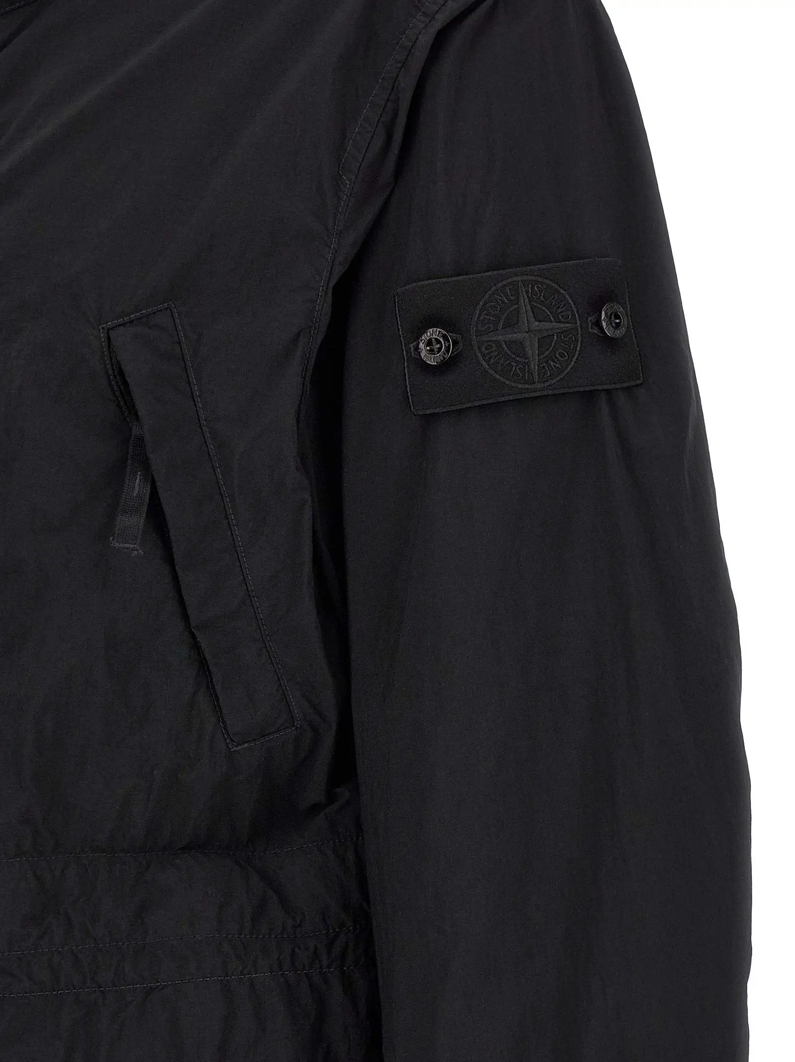 Veste Stone Island en coque de polyamide noir