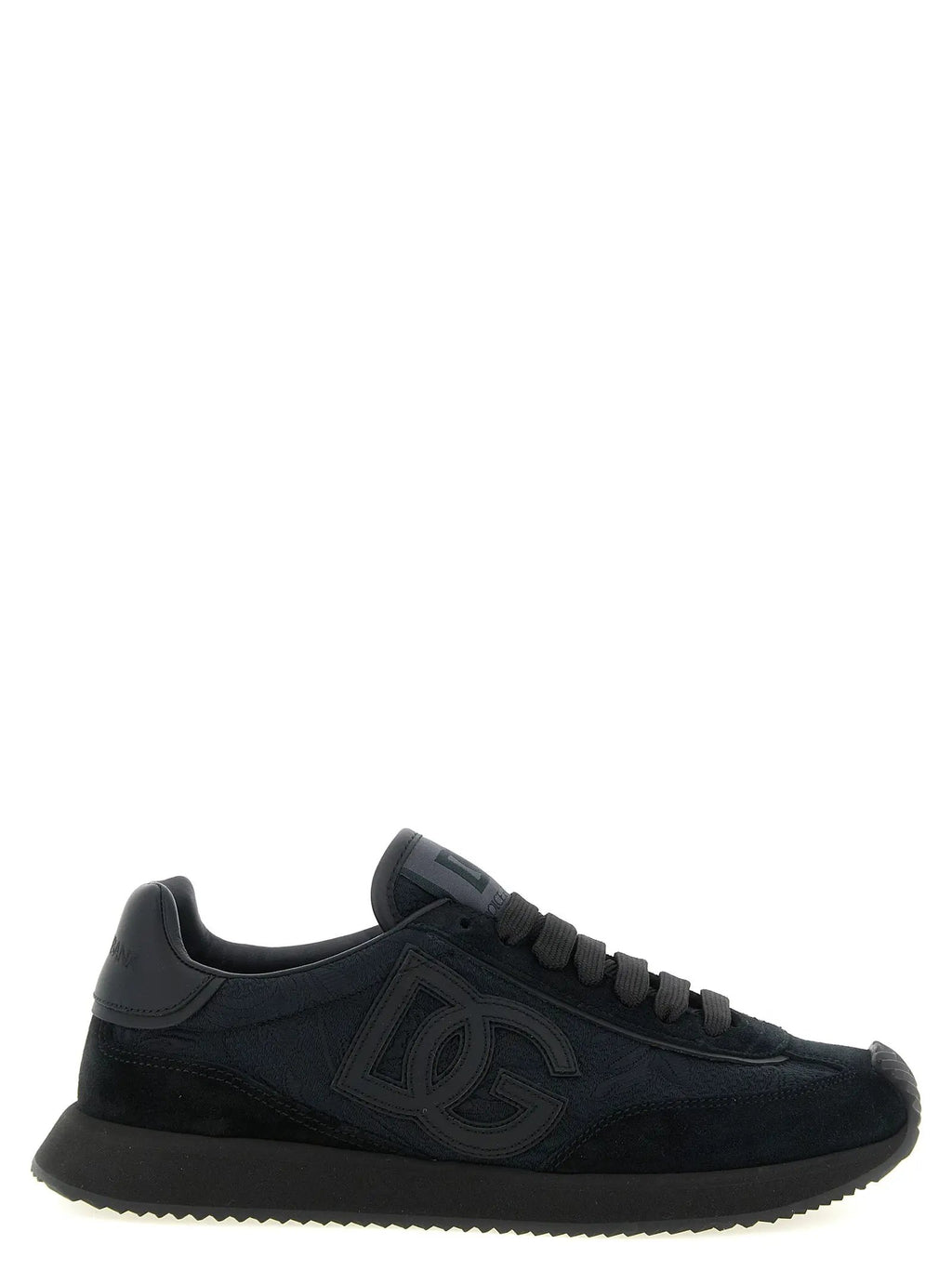 Baskets sportives en cuir noir Dolce & Gabbana