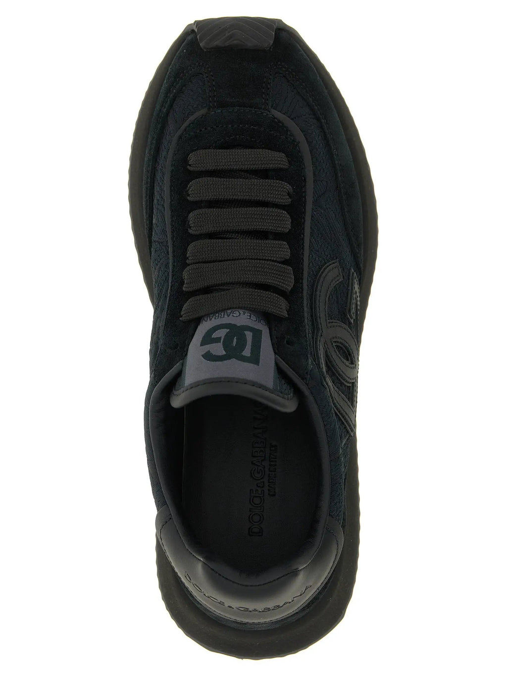Baskets sportives en cuir noir Dolce & Gabbana