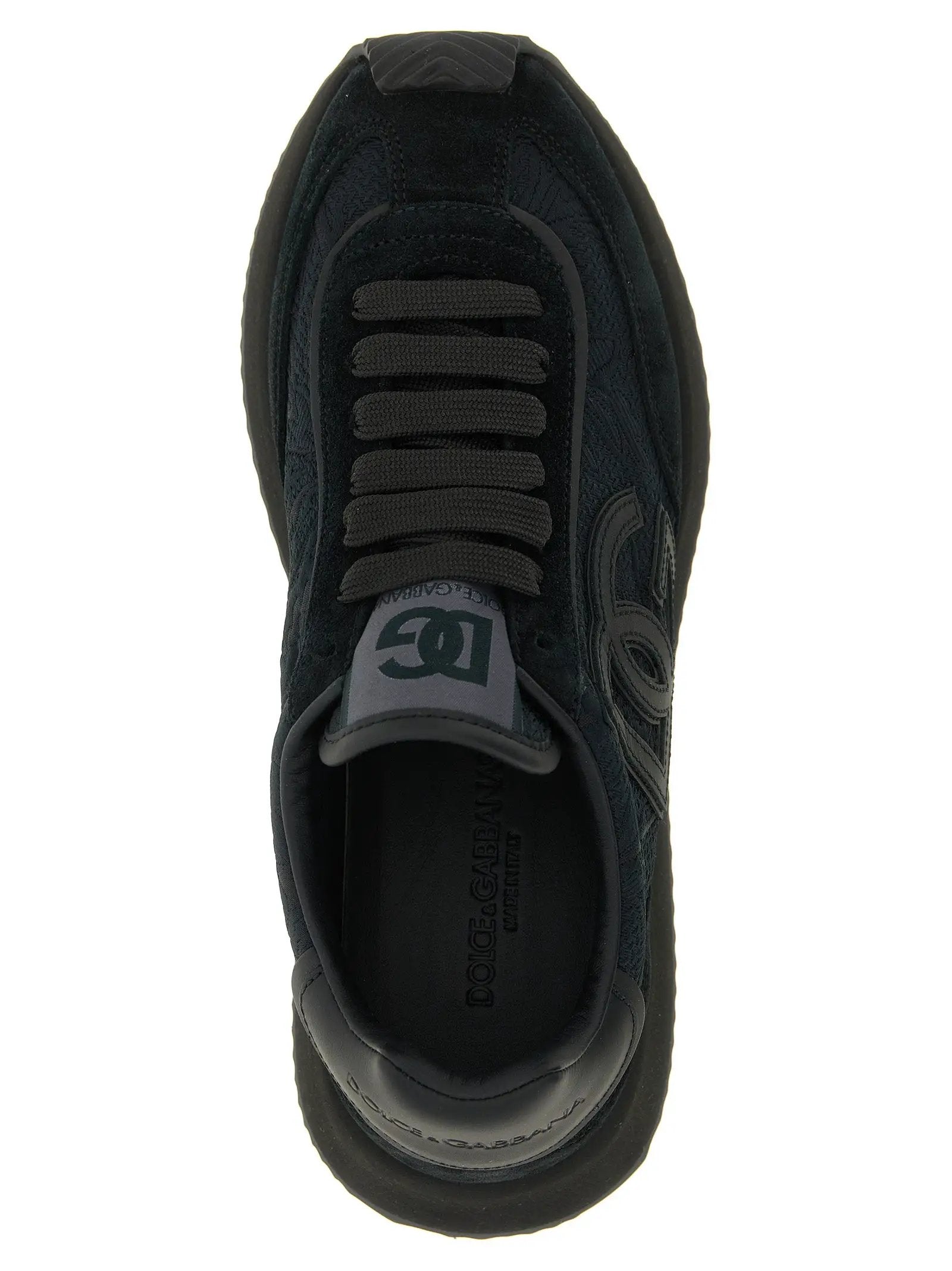 Baskets sportives en cuir noir Dolce & Gabbana