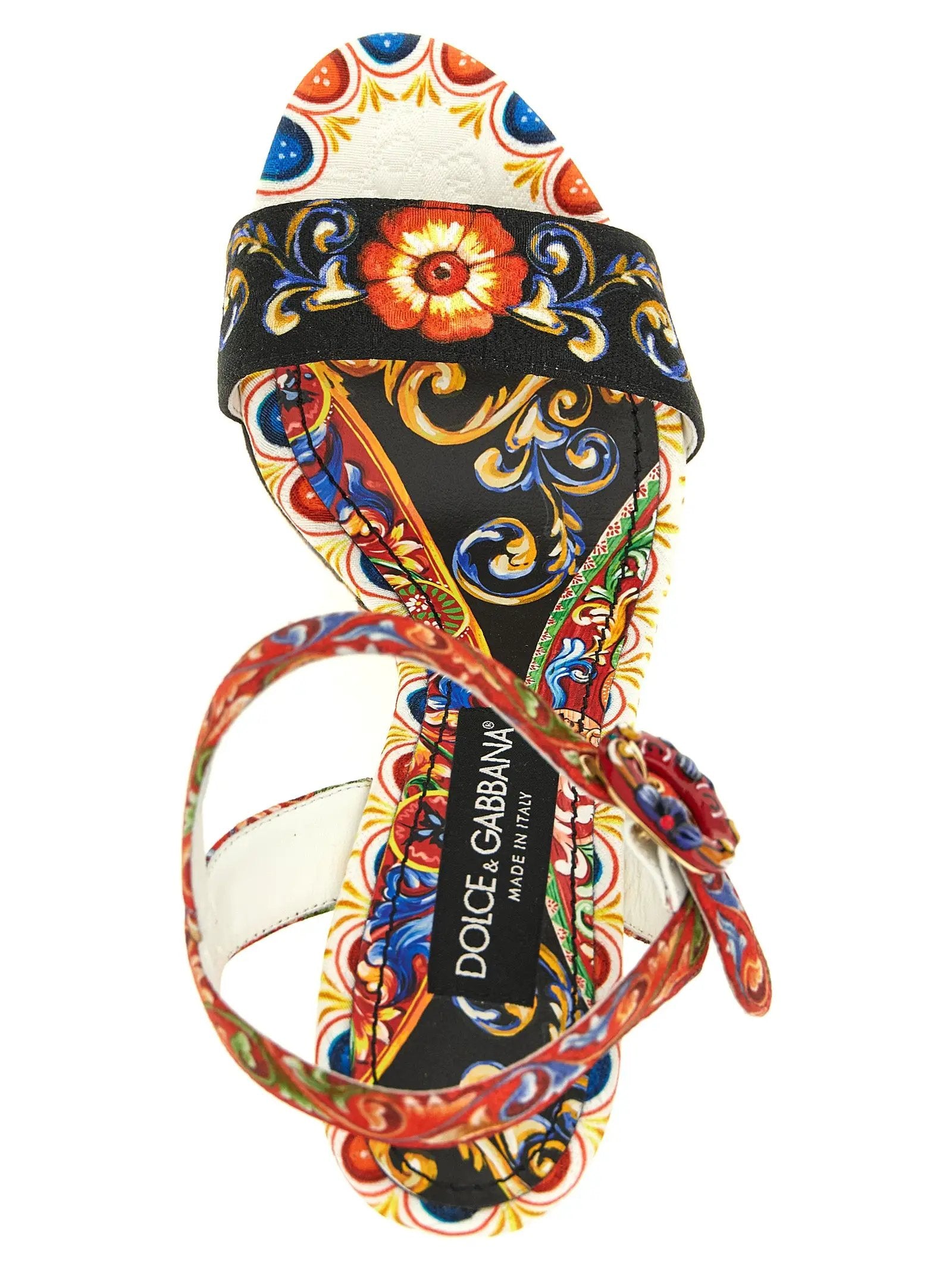 Sandales compensées multicolores en viscose Dolce & Gabbana
