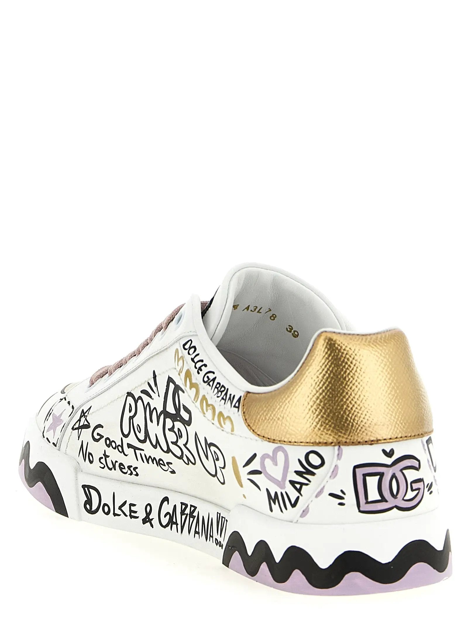 Baskets basses Dolce & Gabbana en veau multicolore