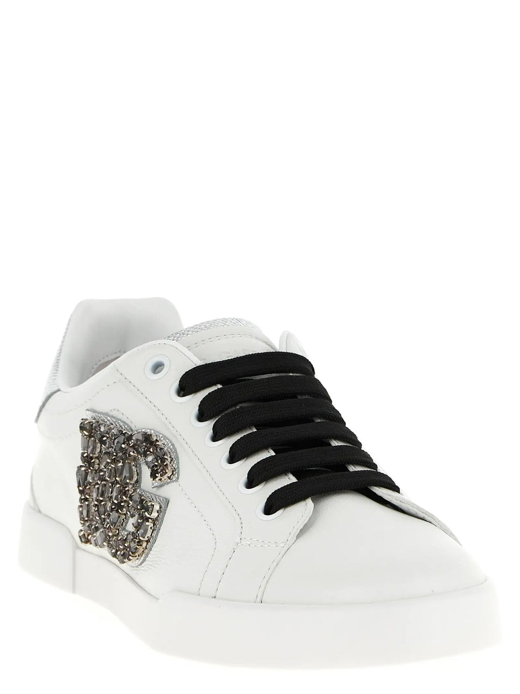 Baskets basses Dolce & Gabbana en cuir de veau argenté