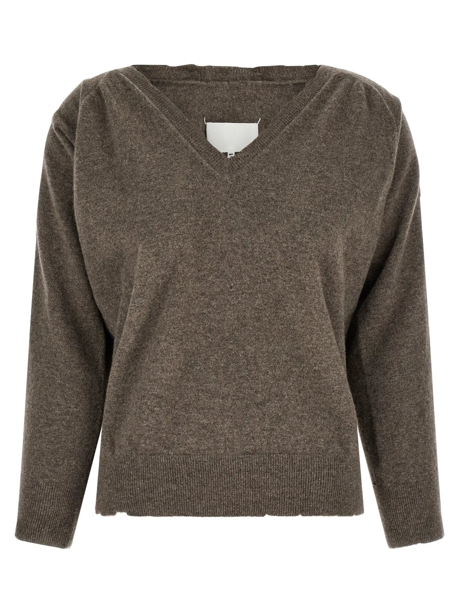 Maison Margiela Brown Virgin Wool Cardigan