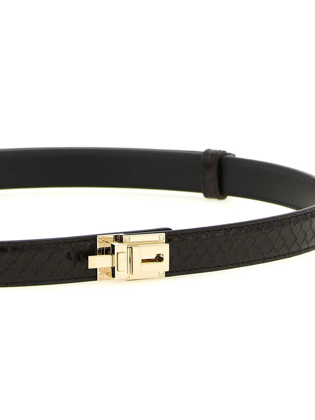Ceinture classique Tom Ford en cuir de veau marron