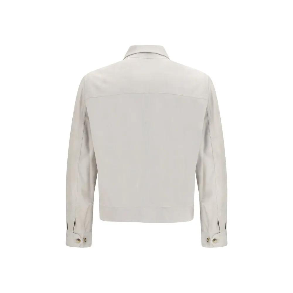 Brunello Cucinelli Blouson en cuir beige