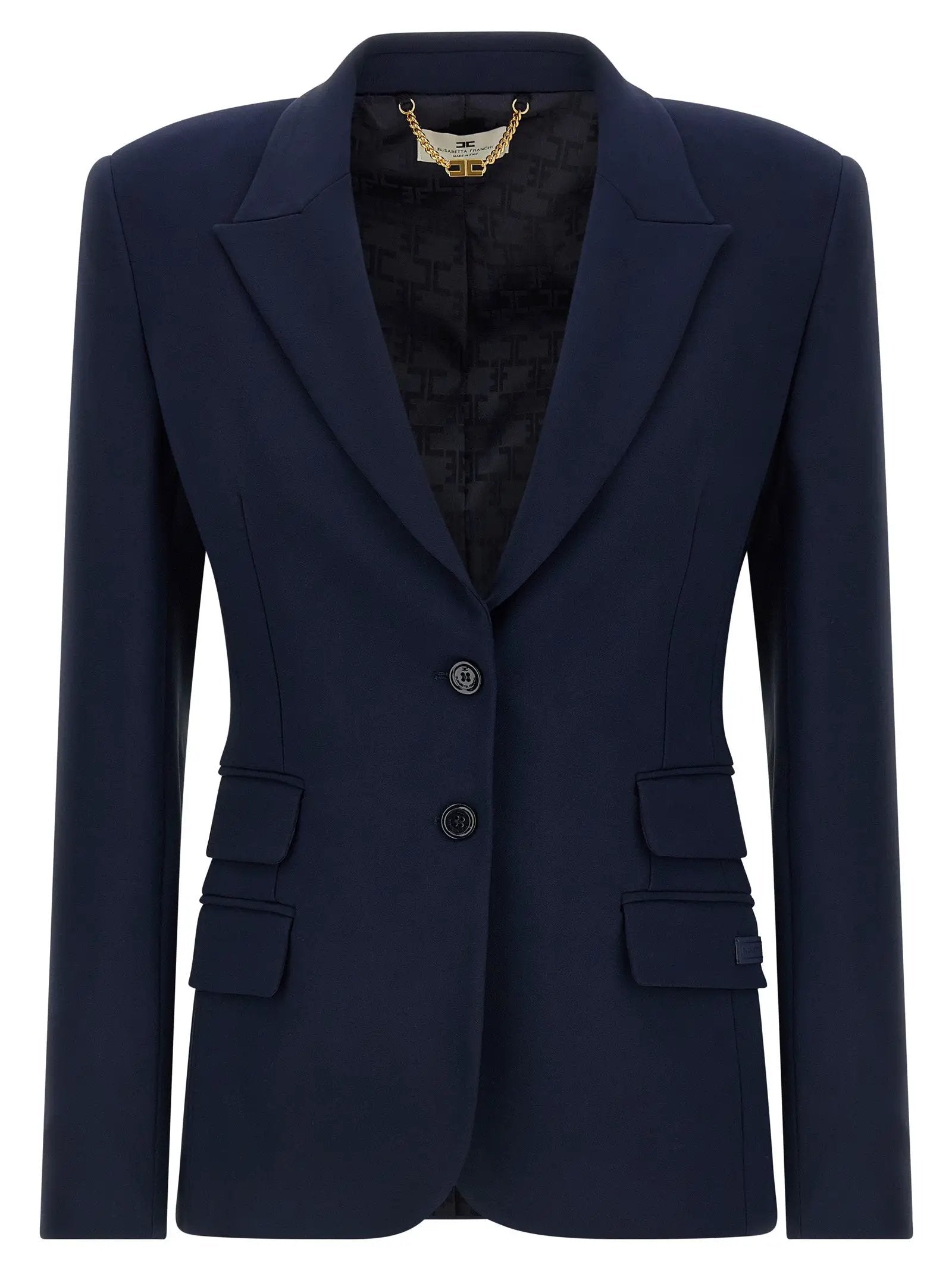 Elisabetta Franchi Blue Polyester Blazer