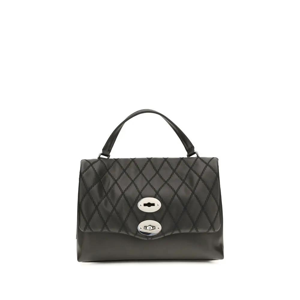 Zanellato Black Calf Leather Bos Taurus Shoulder Bag