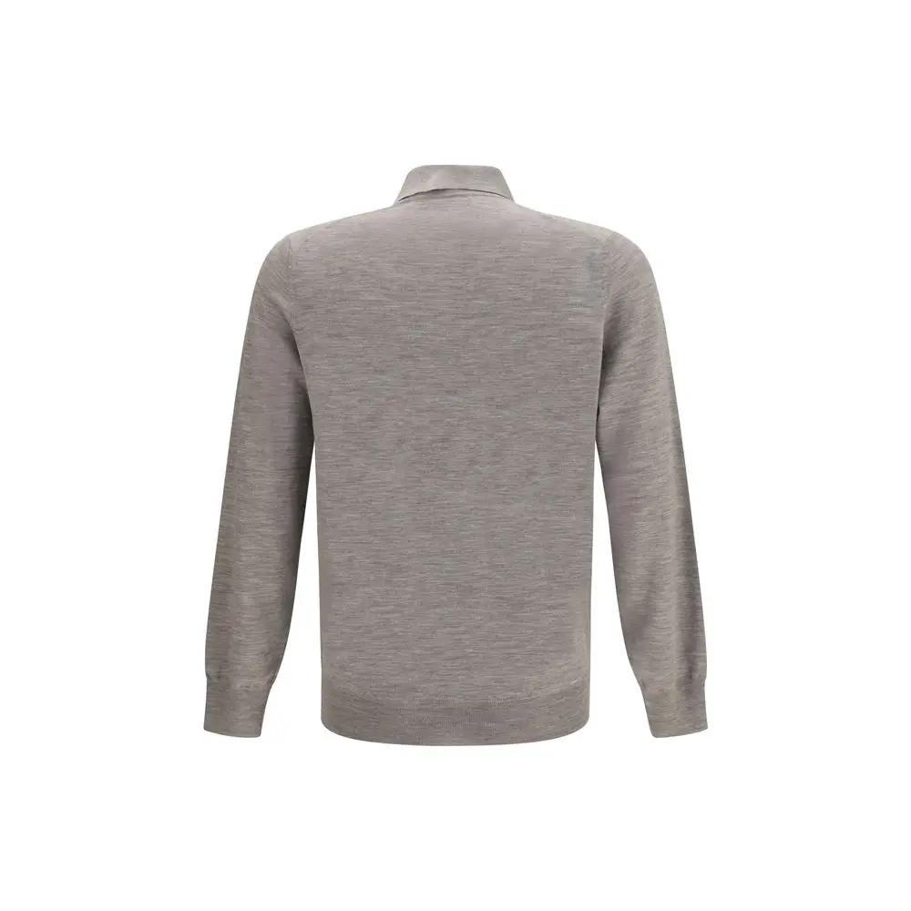Brunello Cucinelli Gray Cashmere Polo Shirt
