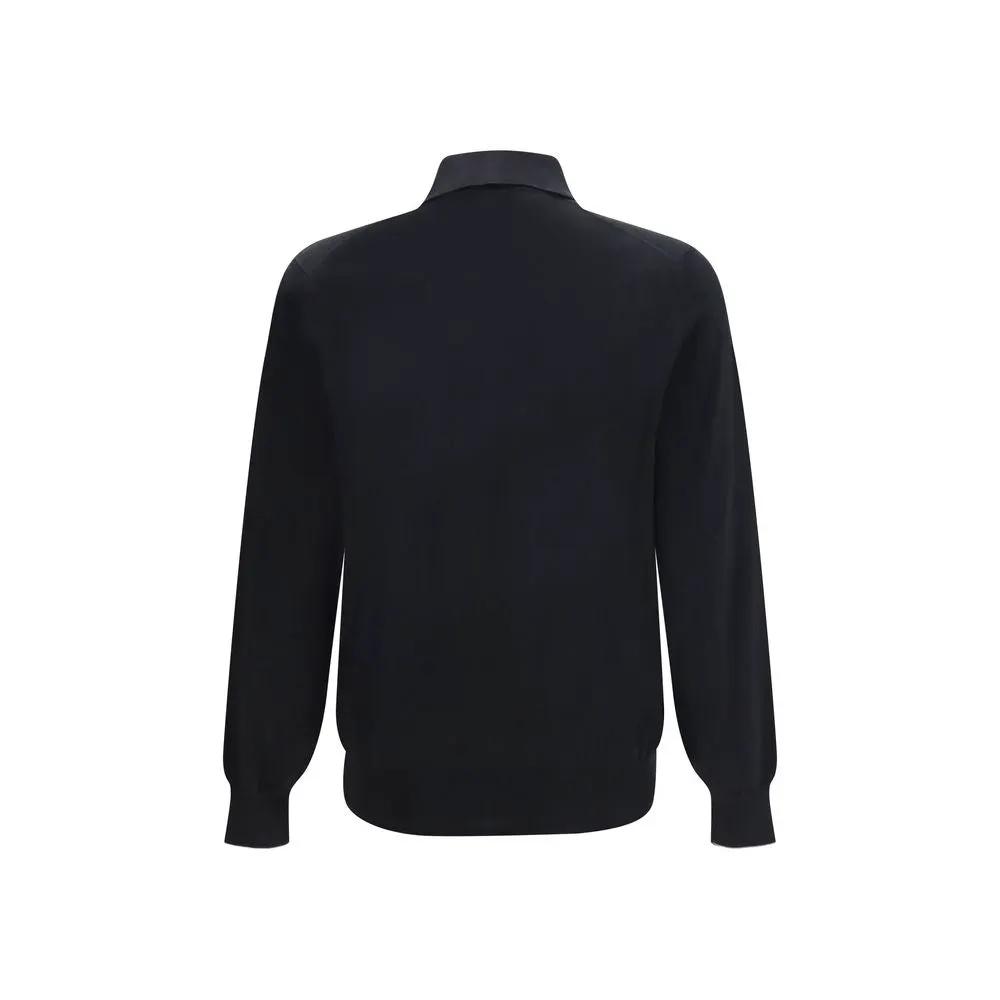 Brunello Cucinelli Black Cotton Long Sleeve T-Shirt