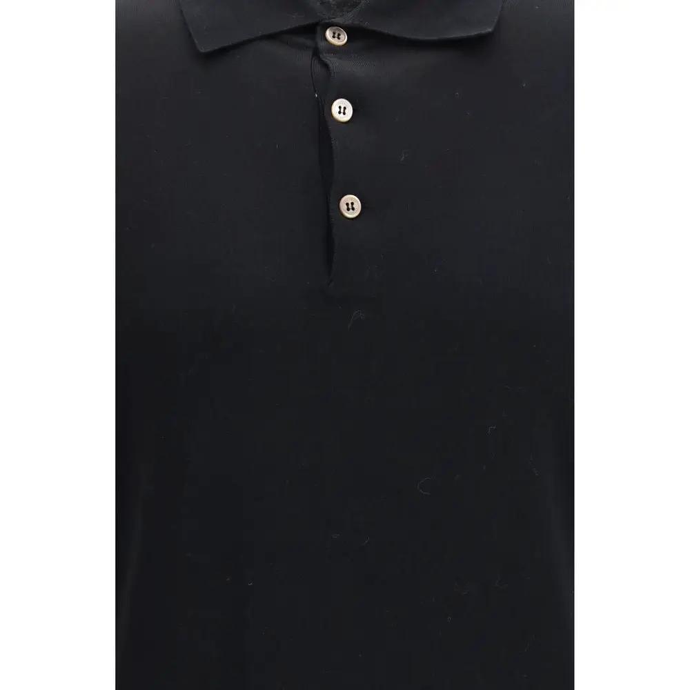 Brunello Cucinelli Black Cotton Long Sleeve T-Shirt