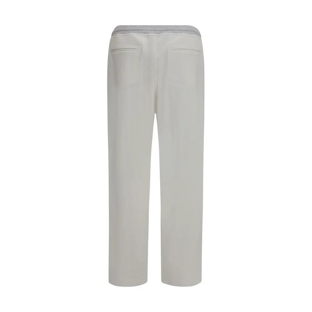 Brunello Cucinelli White Cotton Casual Pants